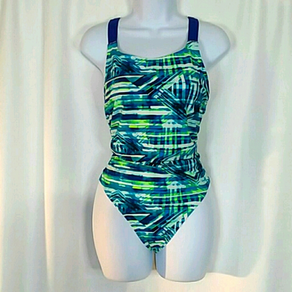 3/$20 Champion L Blue Pattern Swimsuit - Picture 1 of 7